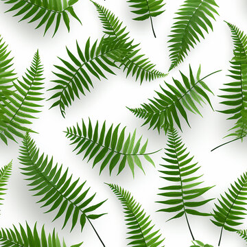 An enchanting tile featuring a graceful arrangement of fern leaves, their intricate patterns and lush green hues exuding a sense of tranquility and connection to nature.