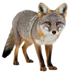 Fototapeta premium grey fox vulpes isolated on white background
