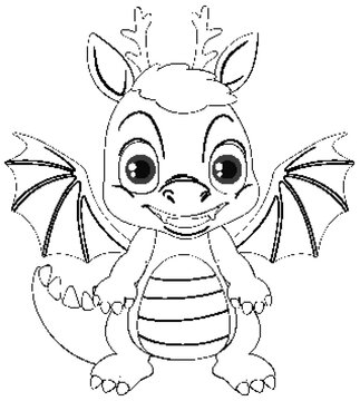 Dragon cartoon doodle coloring character