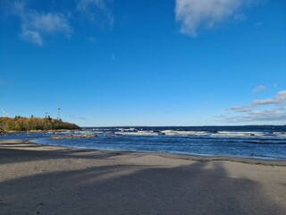sandy beach in the morning