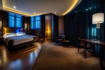 Obraz na płótnie Canvas luxury modern hotel Interior design.The big modern Bedroom 