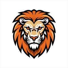 Lion head mascot logo template vector icon illustration design on white background