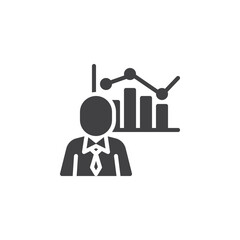 Business presentation graph vector icon