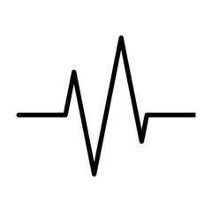 Black single heart beat pulse line icon, simple digital cardiology display flat design pictogram, infographic vector for ads app logo web button ui ux interface elements isolated on white background