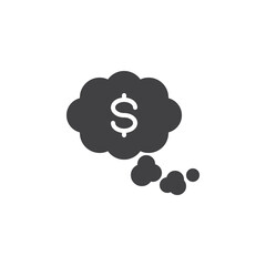 Money cloud vector icon