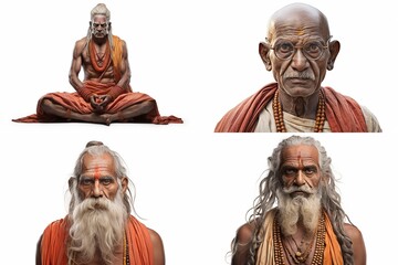 Naklejka premium brahmin set isolated on white background