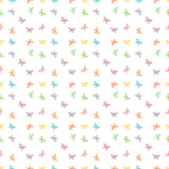 Seamless butterfly pattern. Drawn butterfly background