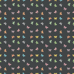 Seamless butterfly pattern. Drawn butterfly background