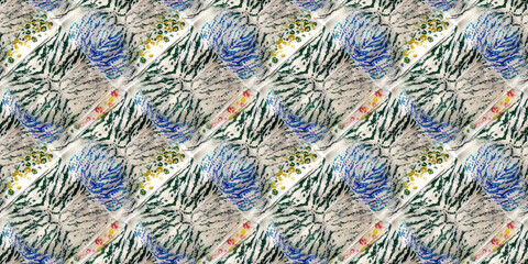 Liquid Acryl. Colourful Animals Jungle. Seamless