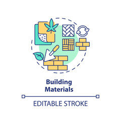 Editable building materials icon concept, isolated vector, sustainable office thin line illustration.