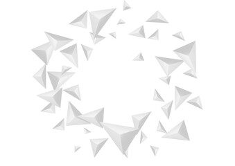Grizzly Triangular Background White Vector. Crystal Luxury Banner. Hoar 3d Illustration. Shard Modern. Gray Pyramid Design.
