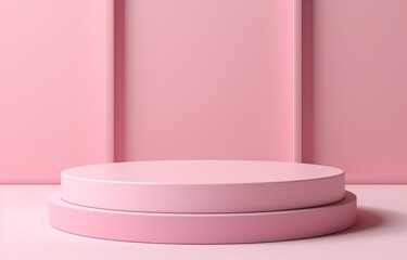 Naklejka na ściany i meble Pink minimalistic empty podium