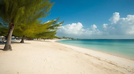 Fotobehang Seven Mile Beach, Grand Cayman Seven Mile Beach on Grand Cayman island, Cayman Islands, Generative AI