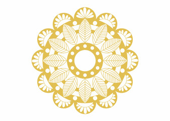 曼荼羅風のレース線画イラスト