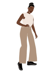 Abstract beautiful black woman illustration. Vector illustration.