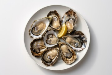 Fresh raw oysters food. Generate Ai