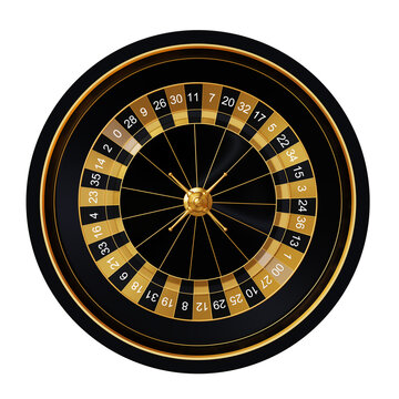top view flat lay overhead american black gold casino roulette wheel element isolated on white background. black gold casino roulette wheel element isolated. black gold casino roulette wheel 3d