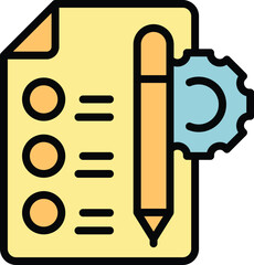 Home web work icon outline vector. Study school. Computer test color flat