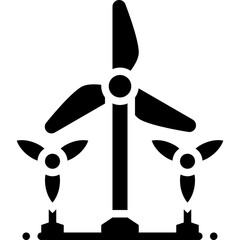 wind turbine solid icon