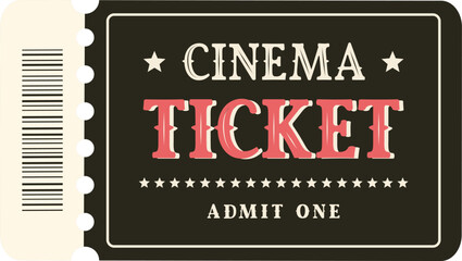 Isolated color cinema ticket