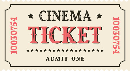 Isolated color cinema ticket