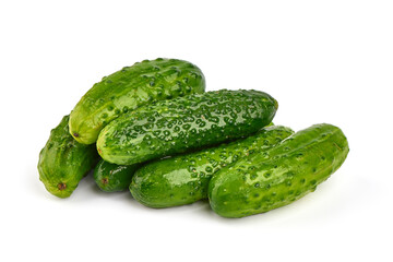 Cucumbers, isolated on white background. High resolution image.