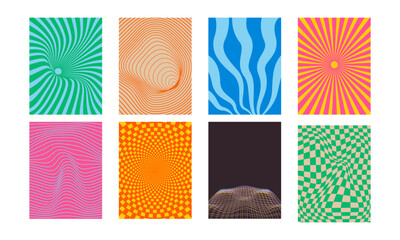 Obraz premium Set of decorative illustrations full of retro vibes background