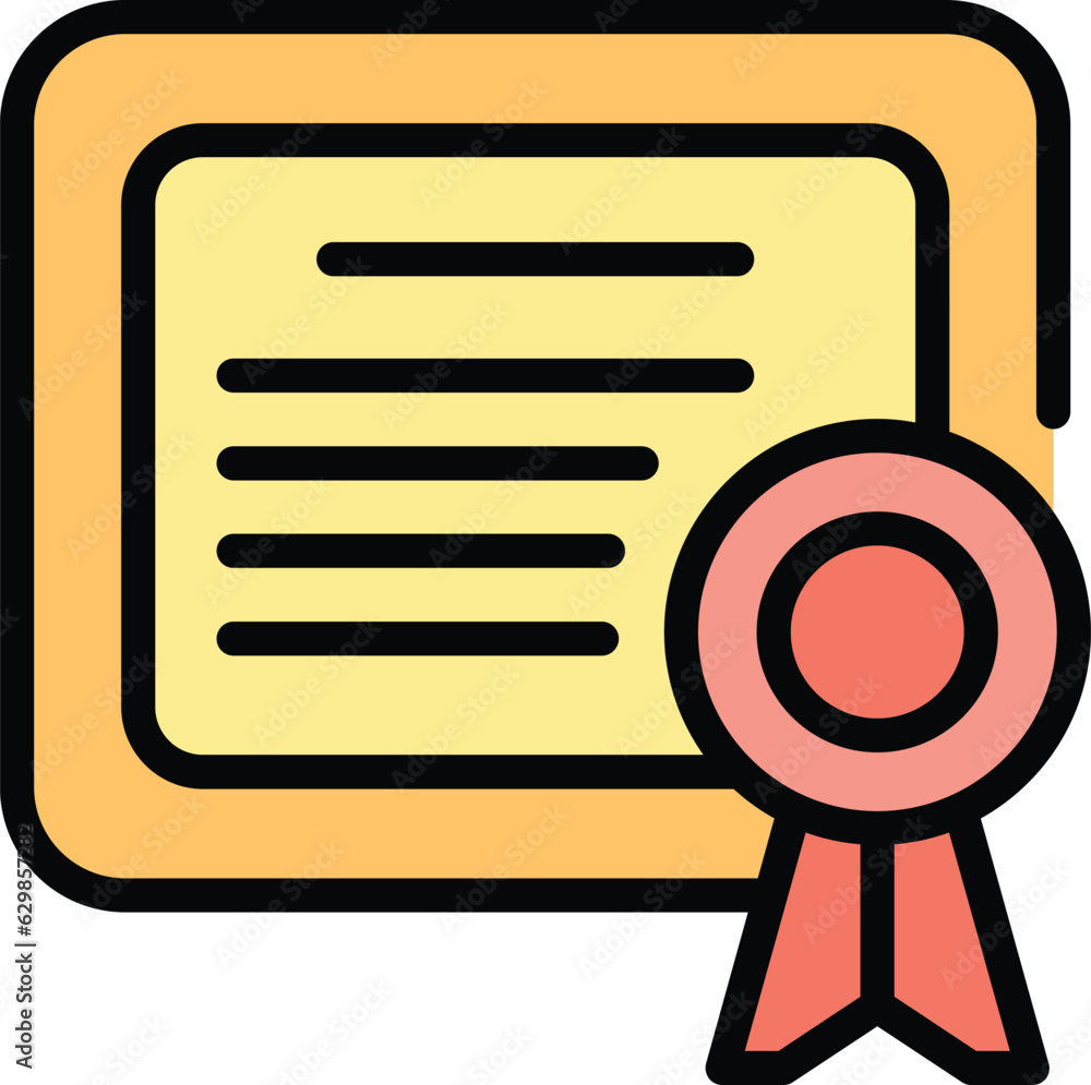 Aufkleber diploma case icon outline vector. study research. success learn color flat