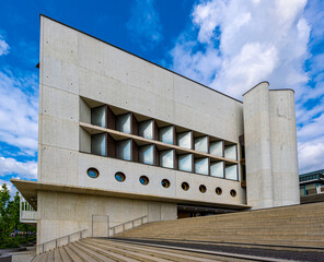New extension of the Baden-Wuerttemberg State Library. Stuttgart, Baden-Württemberg, Germany, Europe - obrazy, fototapety, plakaty