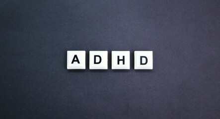 ADHD or with the word Attention deficit hyperactivity disorder. medical disease concept