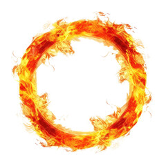 circle fire isolated on white