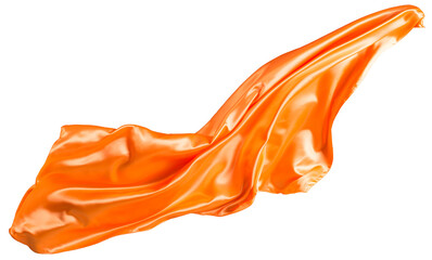 Orange cloth flutters
