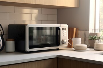 Kitchen microwave stack. Generate Ai