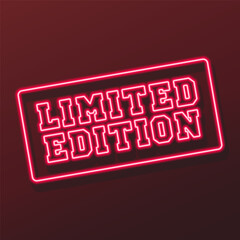 limited edition neon sign, modern glowing banner design, colorful modern design trends on black background. Vector illustration.