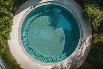 Circle pool top view. Generate Ai