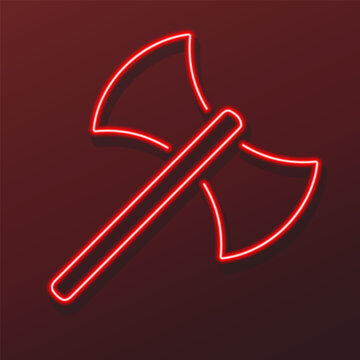 labrys neon sign, modern glowing banner design, colorful modern design trends on black background. Vector illustration.