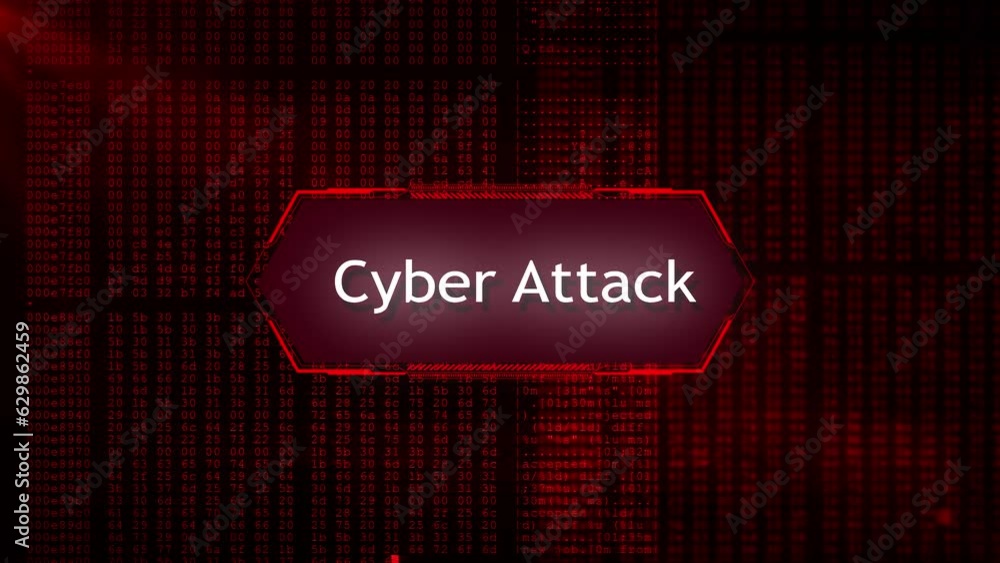 Poster hacking concept. attention warning attacker alert sign security protection. malicious software, viru