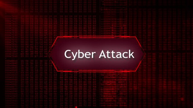 Hacking Concept. Attention warning attacker alert sign Security protection. Malicious software, viruses and cybercrime. Hacking personal data. Cyberspace, virtual reality, hacked system concept.