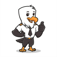 Eagle Pilot Cartoon Mascot Character