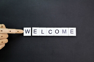 alphabet letters with the word welcome. the concept of greeting or welcoming someone