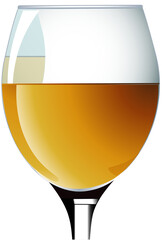 glass goblet with white wine