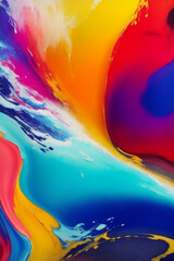 Mixtures of oil paint colorful abstract background, Generative AI Illustration.