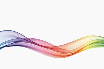 Abstract colorful rainbow color flowing wave lines,on white background. Design element.