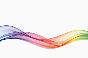 Abstract colorful rainbow color flowing wave lines,on white background. Design element.