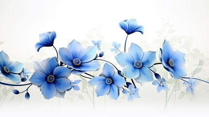 Blue flower white background masterpiece high quality, generative ai
