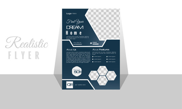 Professional Realistic Flyer Design Template. 