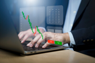 Business finance technology and investment concept. Stock Market Investments Funds and Digital...