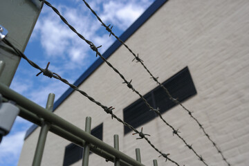 barbed wire fence with wire