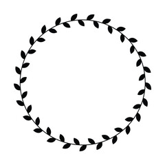 Naklejka premium Floral circle border design rounded flower frame ring for decoration ornament in vector illustration