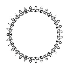 Floral circle border design rounded flower frame ring for decoration ornament in vector illustration